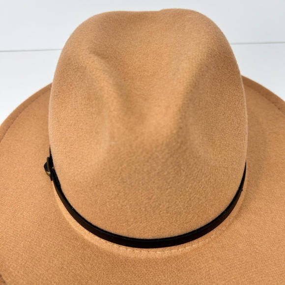 Felt Western Hat, M/L, Tan, faux-leather trim, Cowboy, Festival, NEW - Picture 6 of 7
